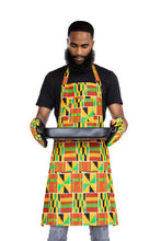 Load image into Gallery viewer, African print Apron- Orange kente
