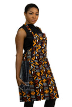 Load image into Gallery viewer, African print Apron - Brown Cross Bogolan
