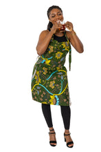 Load image into Gallery viewer, African print Apron - Green Yellow Botanical Flow
