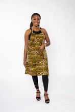Load image into Gallery viewer, African print Apron - Yellow Black Ndop Cameroon
