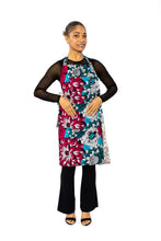 Load image into Gallery viewer, African print Apron - Pink Teal Flowers
