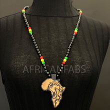 Load image into Gallery viewer, Wooden bead necklace / necklace / pendant - African continent - Black
