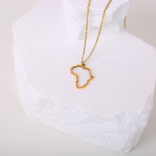 Load image into Gallery viewer, 18k Real Gold Plated Africa Necklace / pendant - Africa map - Africa continent shaped
