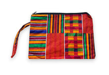 Load image into Gallery viewer, African print Makeup pouch / Pencil case / Cosmetic Bag / Coin Purse - Orange Kente 2
