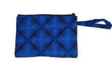 Load image into Gallery viewer, African print Makeup pouch / Pencil case / Cosmetic Bag / Coin Purse - Blue Fade Effect
