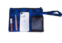 Load image into Gallery viewer, African print Makeup pouch / Pencil case / Cosmetic Bag / Coin Purse - Blue Fade Effect
