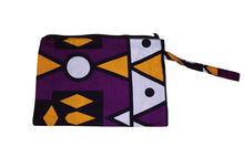 Load image into Gallery viewer, African print Makeup pouch / Pencil case / Cosmetic Bag / Coin Purse - Purple Yellow Samakaka
