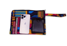 Load image into Gallery viewer, African print Makeup pouch / Pencil case / Cosmetic Bag / Coin Purse - Multicolor kente
