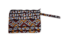 Load image into Gallery viewer, African print Makeup pouch / Pencil case / Cosmetic Bag / Coin Purse - Brown Bogolan
