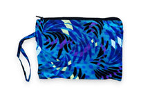 Load image into Gallery viewer, African print Makeup pouch / Pencil case / Cosmetic Bag / Coin Purse - Turquoise Feathers
