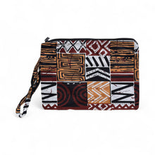 Load image into Gallery viewer, African print Makeup pouch / Pencil case / Cosmetic Bag / Coin Purse - Brown Bogolan Mosaic
