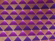 Charger l&#39;image dans la galerie, 6 Yards - Tissu imprimé africain - Effets pailletés embellis exclusifs 100% coton - PO-5002 Or Violet
