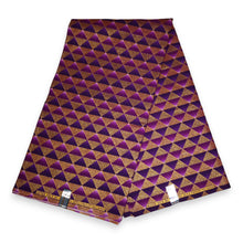 Charger l&#39;image dans la galerie, 6 Yards - Tissu imprimé africain - Effets pailletés embellis exclusifs 100% coton - PO-5002 Or Violet
