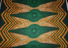 Load image into Gallery viewer, 6 Yards - African print fabric - Green Branch - Polycotton
