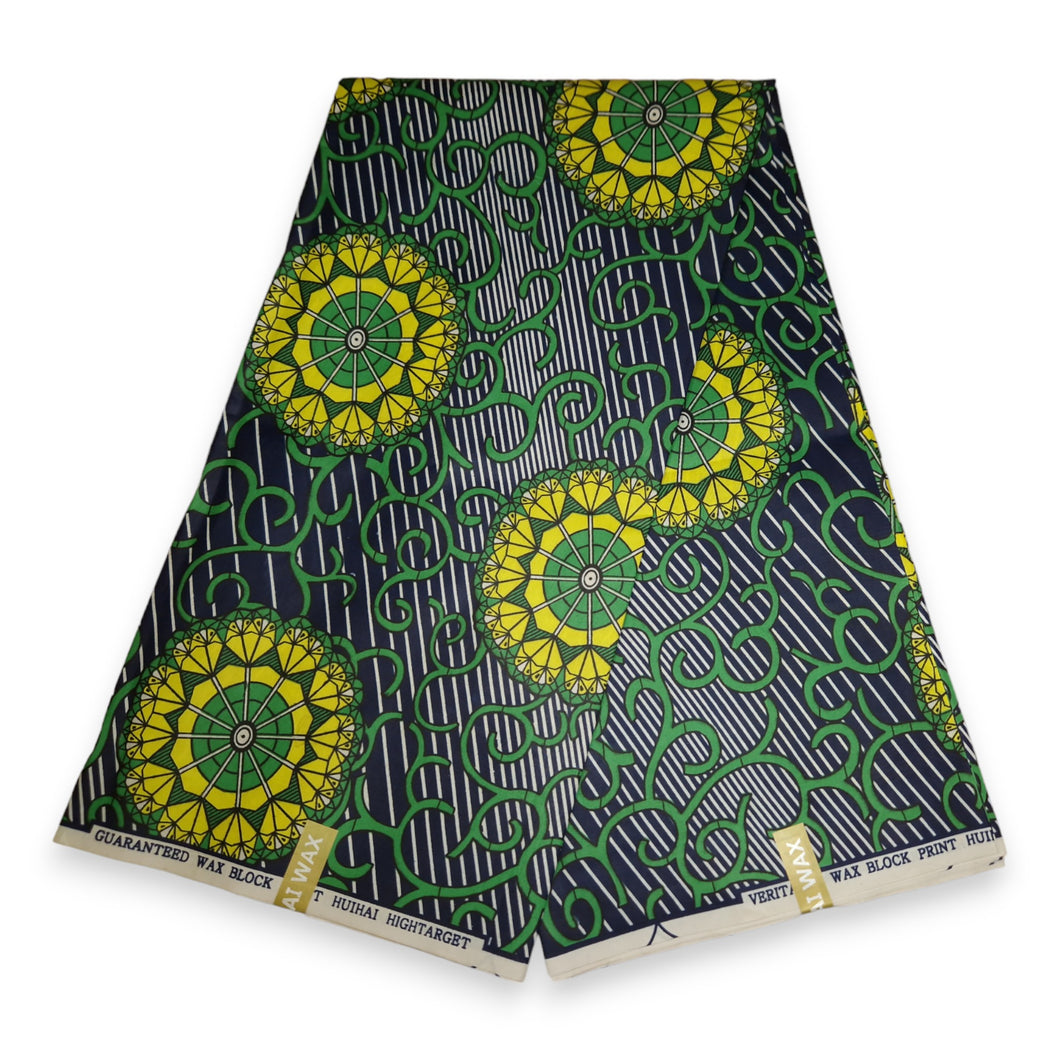 6 Yards - African print fabric - Green Dreamcatcher - Polycotton