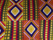 Charger l&#39;image dans la galerie, 6 Yards - Tissu imprimé africain - Effets pailletés embellis exclusifs 100% coton - PO-5024 Kente Gold Multicolor
