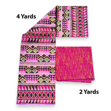 Lade das Bild in den Galerie-Viewer, Afrikanischer Druckstoff - Zweifarbiger Druck Polycotton - 6 Yards Kombination (4+2 Yards) PO-5027
