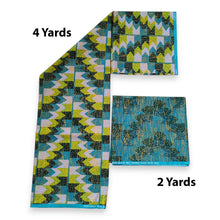 Lade das Bild in den Galerie-Viewer, Afrikanischer Druckstoff - Zweifarbiger Druck Polycotton - 6 Yards Kombination (4+2 Yards) PO-5031
