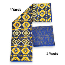 Lade das Bild in den Galerie-Viewer, Afrikanischer Druckstoff - Zweifarbiger Druck Polycotton - 6 Yards Kombination (4+2 Yards) PO-5032
