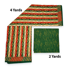 Lade das Bild in den Galerie-Viewer, African print fabric - Two-Tone print Polycotton - 6 Yards Combination (4+2 Yards) PO-5037
