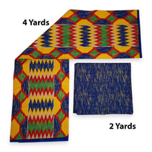 Lade das Bild in den Galerie-Viewer, African print fabric - Two-Tone print Polycotton - 6 Yards Combination (4+2 Yards) PO-5044

