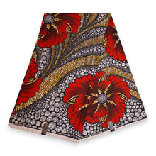 Charger l&#39;image dans la galerie, 6 Yards - African print fabric - Red Flower PO-5064 - Polycotton
