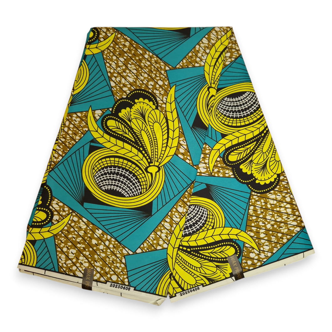 6 Yards - African print fabric - Yellow PO-5068 - Polycotton