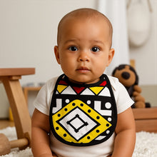 Charger l&#39;image dans la galerie, African Print Baby Bib - Red Samakaka (Unisex)
