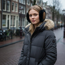 Charger l'image dans la galerie, African Print Earmuffs - Foldable Winter Ear Warmers - Leopard
