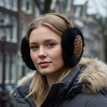 Charger l'image dans la galerie, African Print Earmuffs - Foldable Winter Ear Warmers - Leopard
