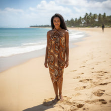 Load image into Gallery viewer, Sarong / pareo - Cotton Beachwear wrap skirt / baby carrier wrap - Beige Feather
