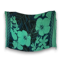 Load image into Gallery viewer, Sarong / pareo - Beachwear wrap skirt - Turquoise big flower
