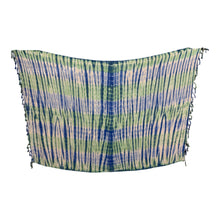 Charger l'image dans la galerie, Sarong / pareo - Beachwear wrap skirt - Green / blue tie dye
