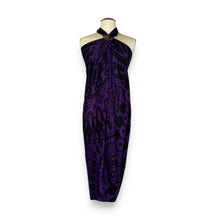 Load image into Gallery viewer, Sarong / pareo - Beachwear wrap skirt - Black / purple Mandala
