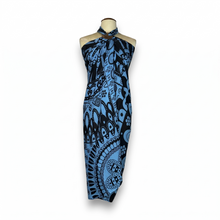 Charger l'image dans la galerie, Sarong / pareo - Jupe portefeuille de plage - Mandala noir / bleu
