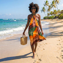 Charger l'image dans la galerie, Sarong / pareo - Beachwear wrap skirt - Tie dye Orange
