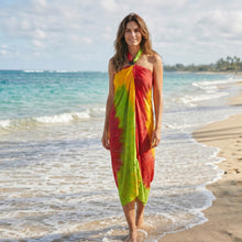 Afbeelding in Gallery-weergave laden, Sarong / pareo - Strandkleding wikkelrok - Tie-dye multicolor

