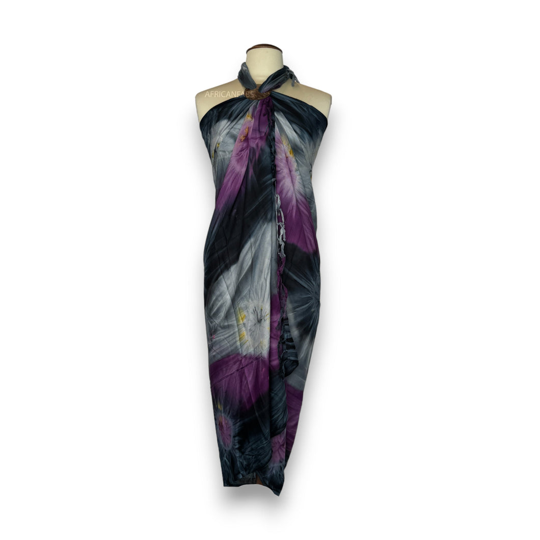 Sarong / Pareo - Strandbekleidungs-Wickelrock - Batik Grau