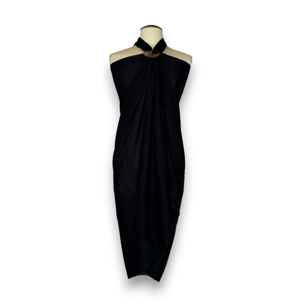 Sarong / pareo - Jupe portefeuille de plage - Noir