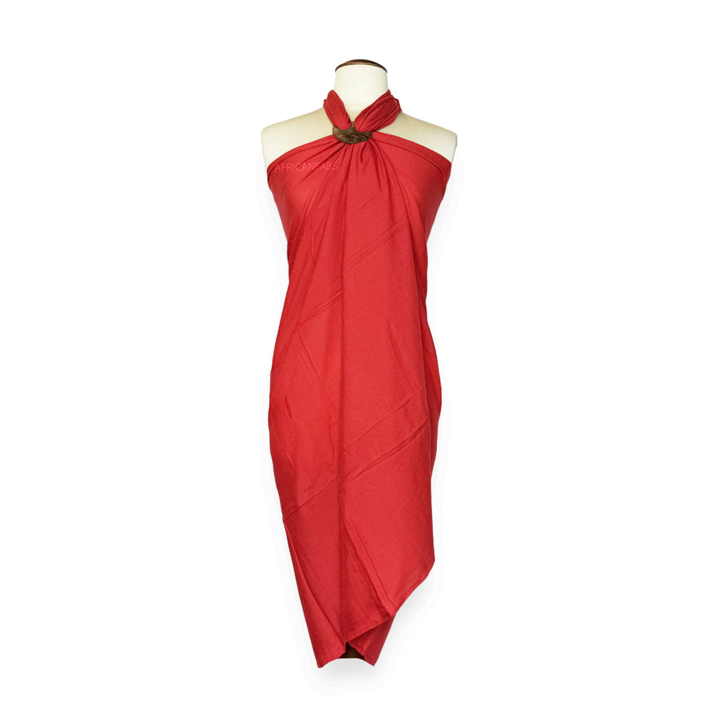 Sarong / Pareo - Strandbekleidungs-Wickelrock - Pastellrot
