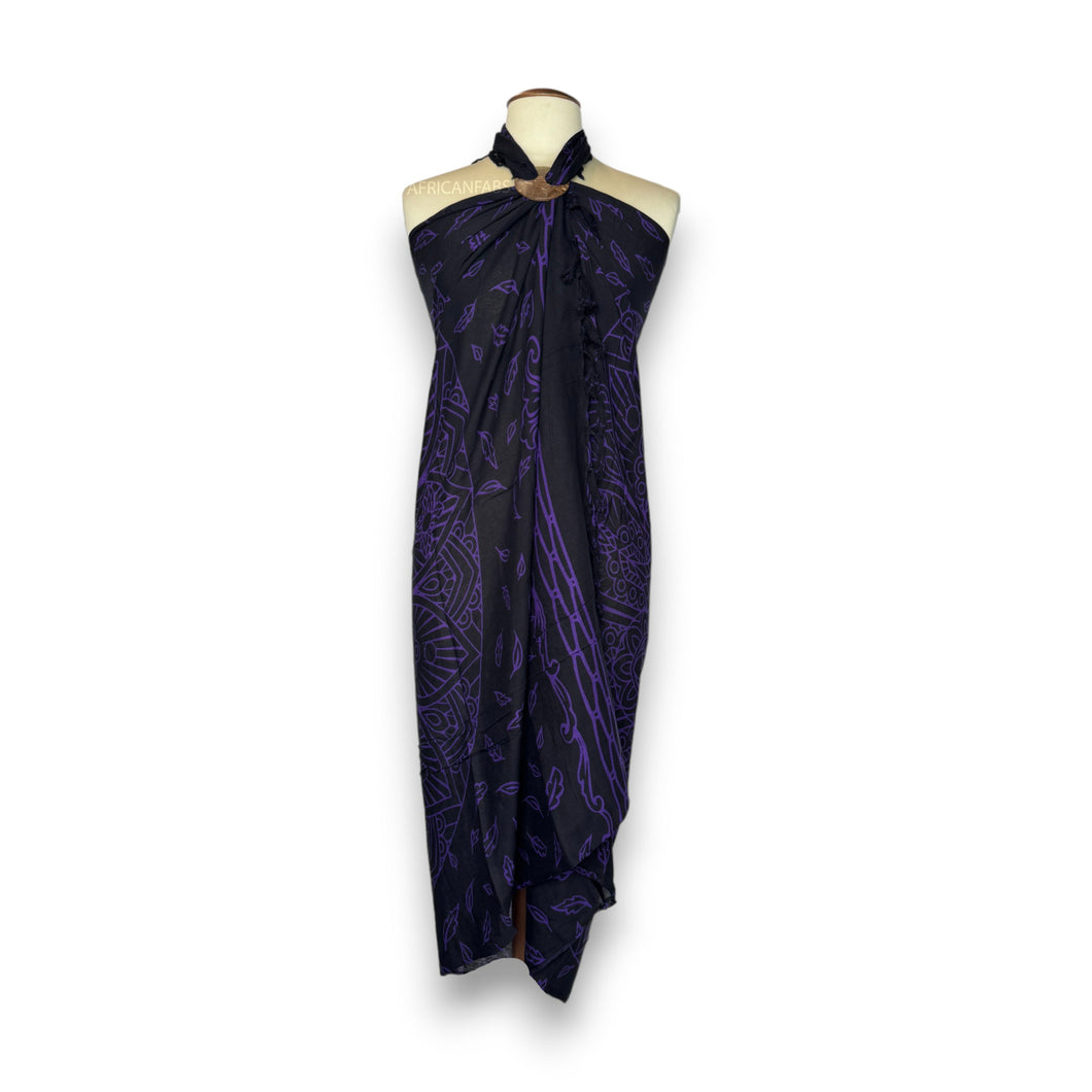 Sarong / Pareo - Strandbekleidungs-Wickelrock - Lila Mandala