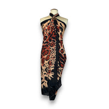 Lade das Bild in den Galerie-Viewer, Sarong / Pareo - Strandbekleidungs-Wickelrock - Leopard Schwarz
