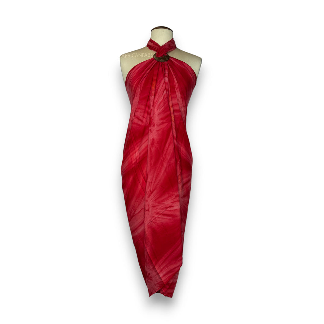 Sarong / Pareo - Strandbekleidungs-Wickelrock - Batik Rot