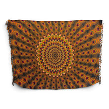 Charger l'image dans la galerie, Sarong / pareo - Beachwear wrap skirt - Brown Orange Peacock Sunset
