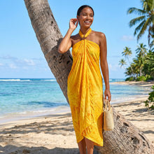 Charger l'image dans la galerie, Sarong / pareo - Beachwear wrap skirt - Yellow Orange Sunset Tie Dye
