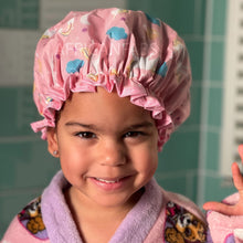 Load image into Gallery viewer, Kids shower cap / Shower cap for children / Unicorn Pink
