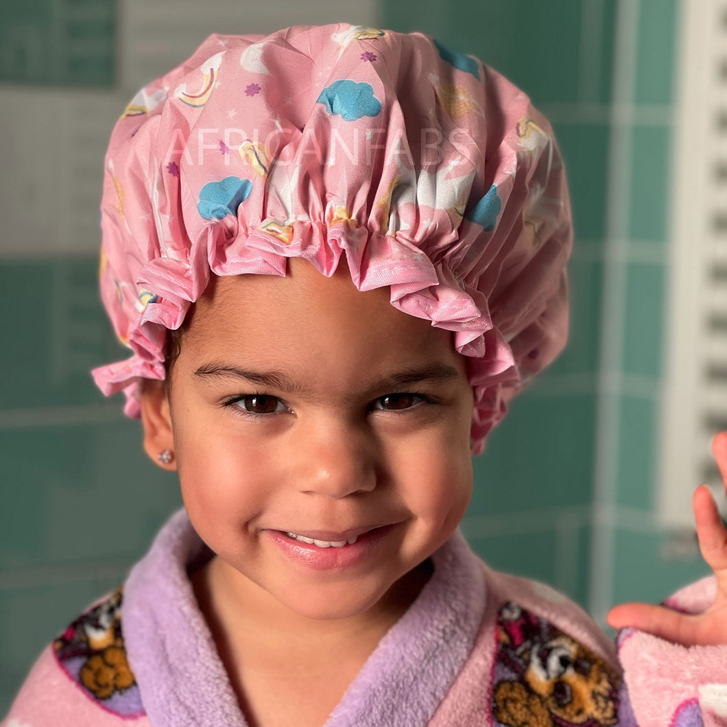 Kids shower cap / Shower cap for children / Unicorn Pink