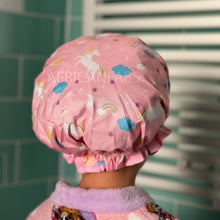 Load image into Gallery viewer, Kids shower cap / Shower cap for children / Unicorn Pink
