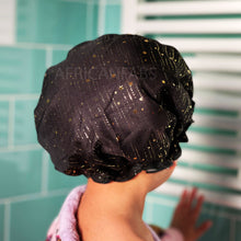 Afbeelding in Gallery-weergave laden, Kinder douchekap / Douchekap voor kinderen / Zwart - Gouden sterren
