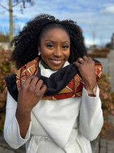 Charger l&#39;image dans la galerie, African print Winter scarf Unisex - Slim model - Brown African Prism
